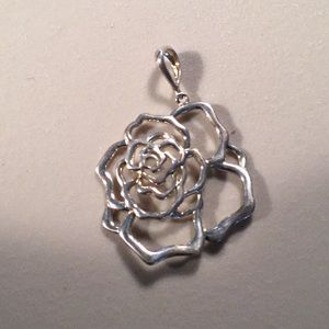 Sterling Silver Rose Design Pendant
